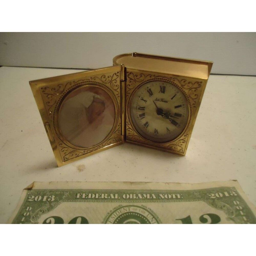 Seth Thomas Keepsake Book Wind Up Travel Alarm